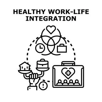 Work life integration balancing career and personal time Stock Illustration