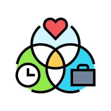 Work life integration time management color icon vector illustration Stock-Illustration
