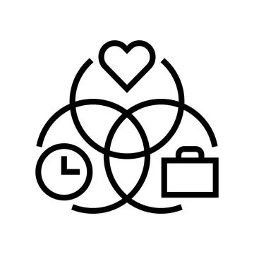 Work life integration time management line icon vector illustration Stock-Illustration