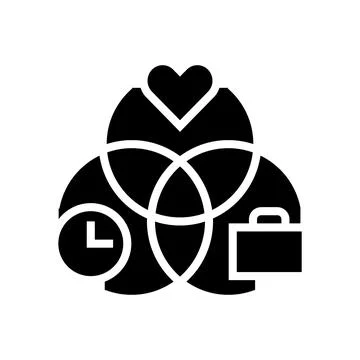 Work life integration time management glyph icon vector illustration Stock-Illustration