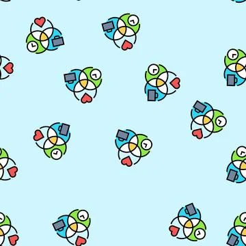 Work life integration time management vector seamless pattern Stock-Illustration