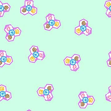 Work life integration time vector seamless pattern Stock-Illustration