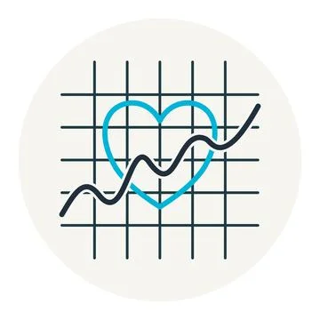 Work Life Synergy Line Graph Heart イラスト素材
