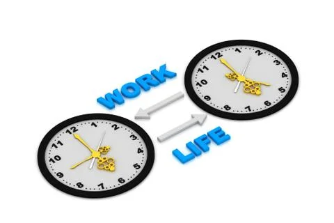 Work &amp; Life Time Stock Illustration