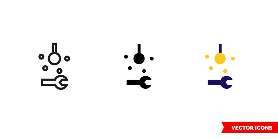 Work light icon of 3 types color, black and white, outline. Isolated vector s Stock Illustration