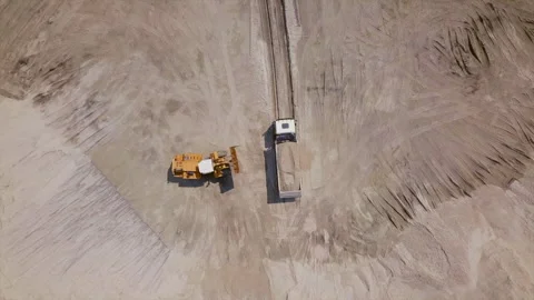 The work of loading equipment in the sand quarry Stock Footage 274393942