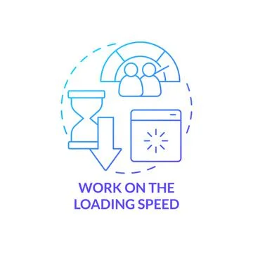 Work on loading speed blue gradient concept icon Stock Illustration