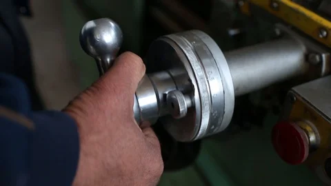 Work at the machine, Handle rotation Stock Footage 99560200