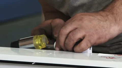 Work of a man with a hammer Stock Footage 91239076