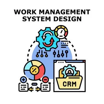 Work management system design orchestrating business processes Stock Illustration