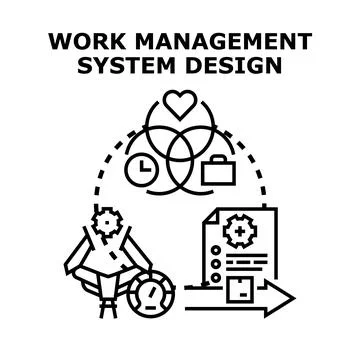 Work management system design vector icon concept イラスト素材