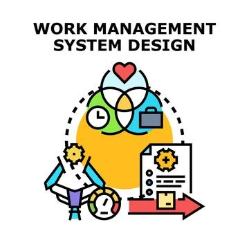 Work management system design vector icon concept Stock Illustration
