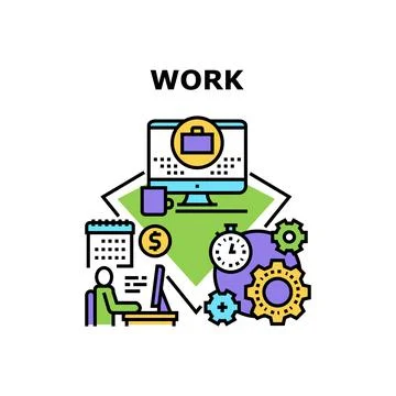 Work Manager Vector Concept Color Illustration Stock Illustration