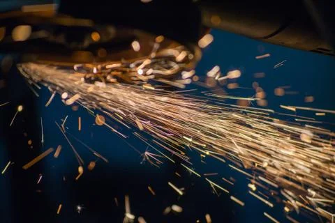 Work with a manual grinding machine 스톡 사진