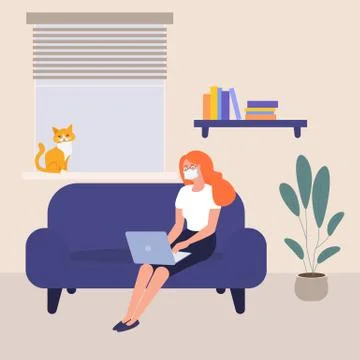 Work in mask ad Stockillustratie