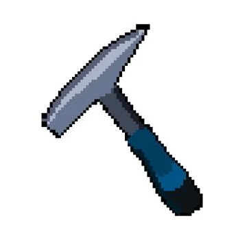 Work mason s hammer pixel art vector illustration Stock Illustration