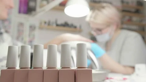 The work of a master in a nail salon Stock Footage 195735302