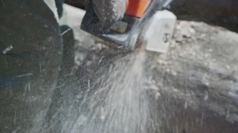 The work of a master sawing wood with a chainsaw. Stock Footage 171818650
