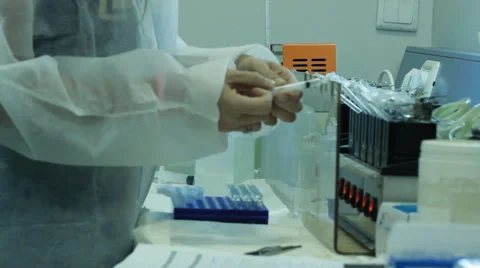 Work in Medical Laboratory Stock Footage 40344255