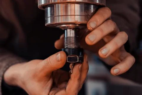 Work of the milling machine. Stock Photos