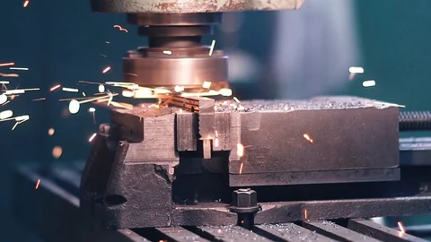 Work milling machine. Slow motion. Stock Footage 104282668