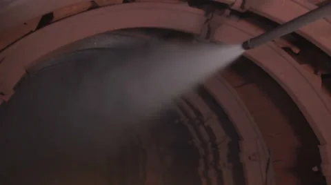 Work in the mine dust suppression system Stock Footage 58013939