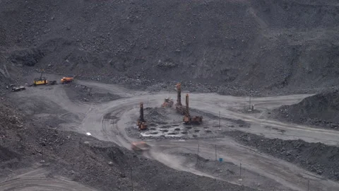 Work in a mining quarry Stock Footage 218926518