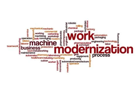Work modernization word cloud concept Stock Illustration