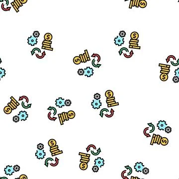 Work to money converter vector seamless pattern Stock-Illustration