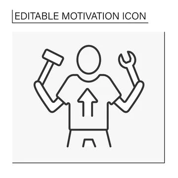 Work motivation line icon Stock Illustration