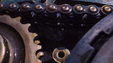 Work motor from the inside. Design in dark colors. Stock Footage 108857059