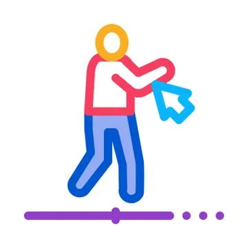 Work with movement of man icon vector outline illustration Stockillustratie
