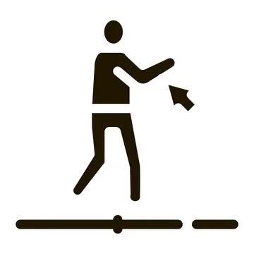 Work with movement of man icon Vector Glyph Illustration 스톡 일러스트