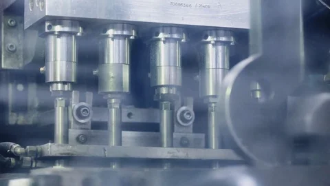 Work of moving steel machine tool Stock Footage 75780608