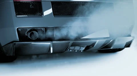 Work muffler exhaust pipe of a car. Exhaust gas emission Stock Footage 57741298