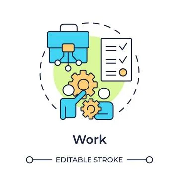 Work multi color concept icon Stock Illustration