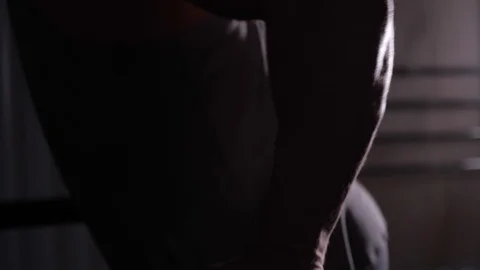 The work of the muscles during weight training. Stock Footage 119166583