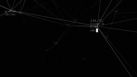 The work of a neural network. Black and white hi-tech background. Seamless loop. Stock Footage 238965875