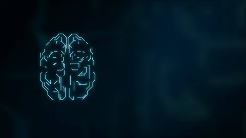 Work of neurons inside the brain floating over dark background. Stock Footage 125966742