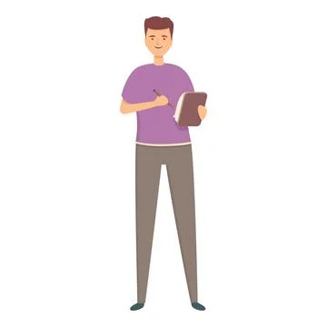 Work notepad icon cartoon vector. Online education Stockillustratie