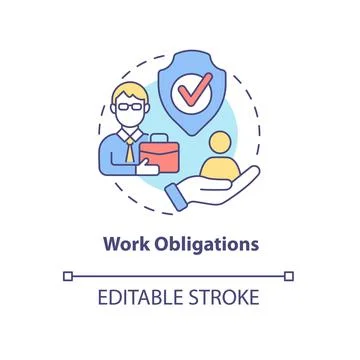 Work obligations concept icon Stock Illustration