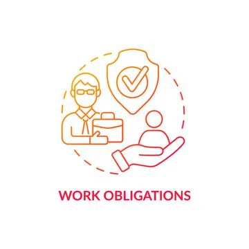 Work obligations red concept icon Stock Illustration