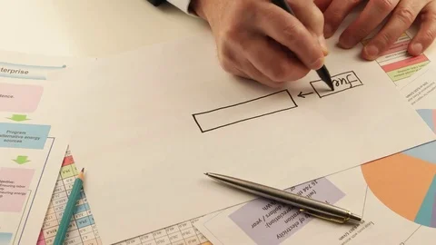 Work in the office with documents Stock Footage 85263488