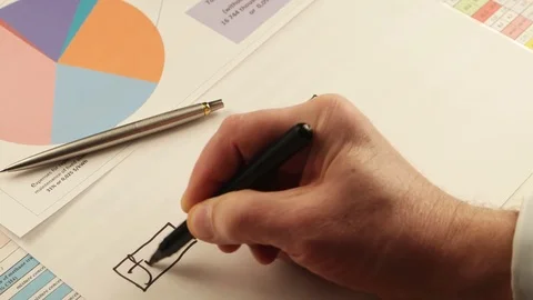 Work in the office with documents Stock Footage 85263494