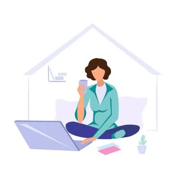 Work office at home Illustrazione stock