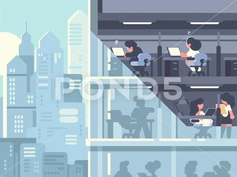 Work in office Illustrazione stock