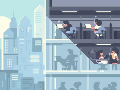 Work in office Stock Illustration