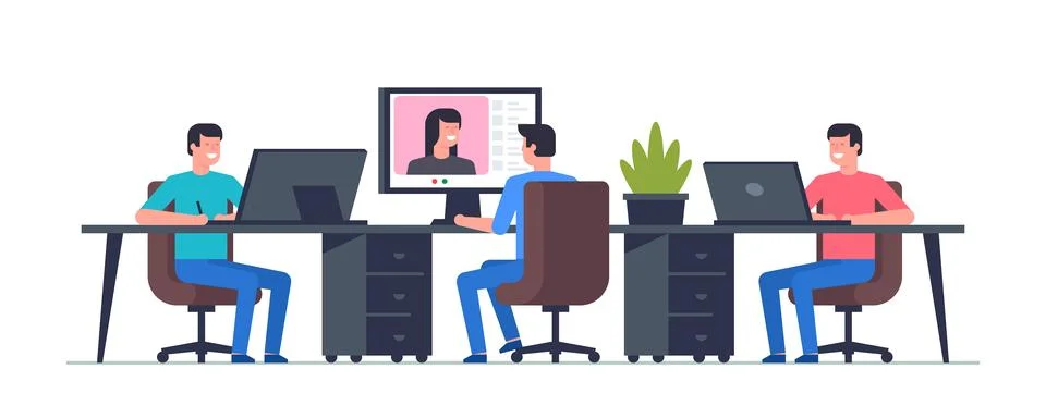 Work in office Stock Illustration
