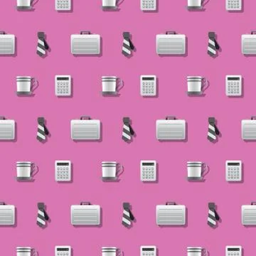 Work At the Office Seamless Pattern Stock Illustration