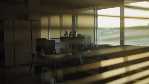 Work Office. Shooting of the office from behind the blinds. No one in the Stock Footage 140463108
